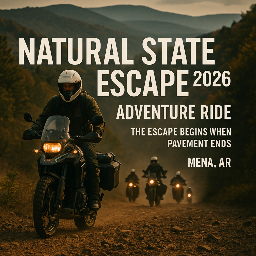 Join the Natural State Escape 2026 Adventure Ride in Mena, AR!