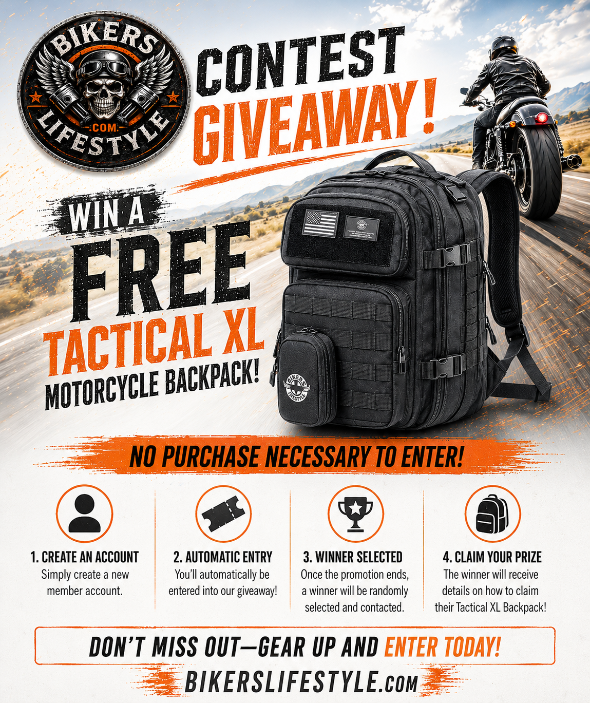 Tactical XL Motorcycle Backpack