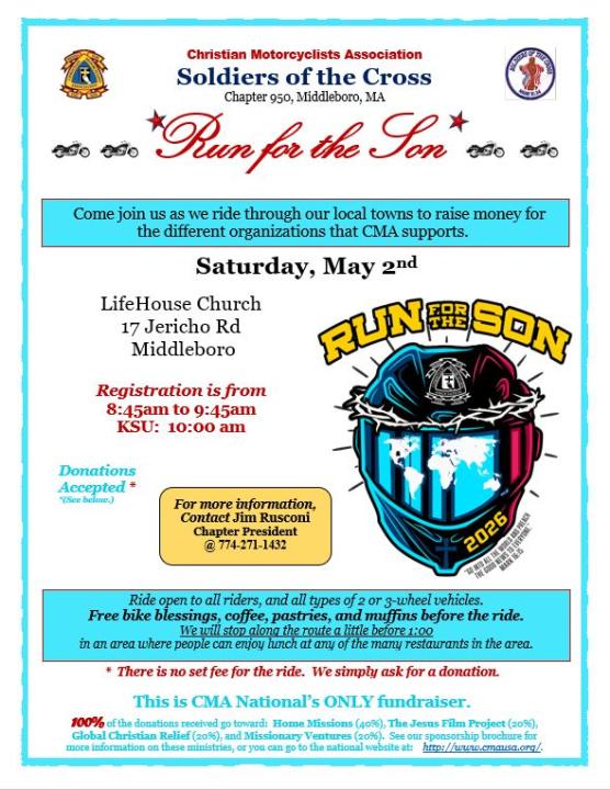 CMA Soldiers of the Cross Run for the Son Fundraiser
