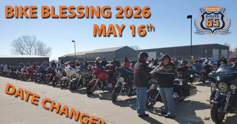 Bike Blessing at Route 65 Harley-Davidson Shop