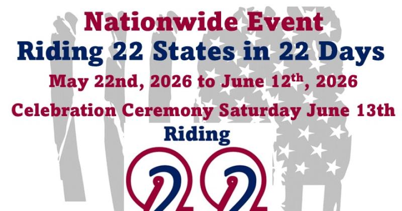 Riding 22 in 22 Veteran Suicide Awareness Benefit Ride
