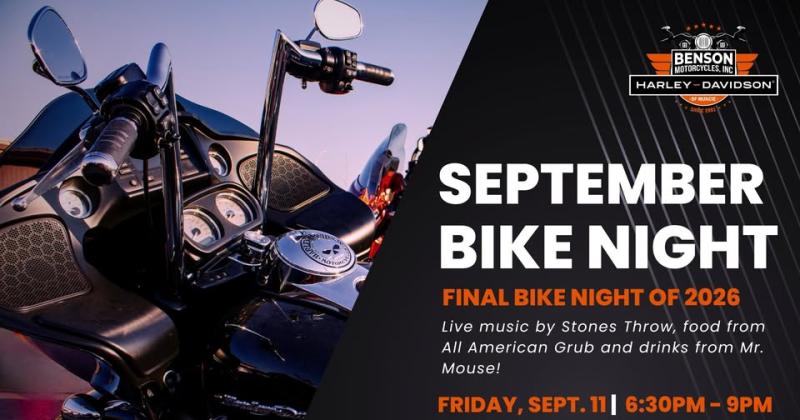 Benson Motorcycles September Bike Night 2026